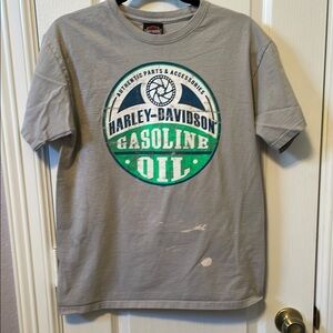 Harley-Davidson Gray T-Shirt with Green Logo
